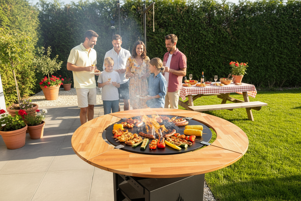 Garden barbecue with brasero